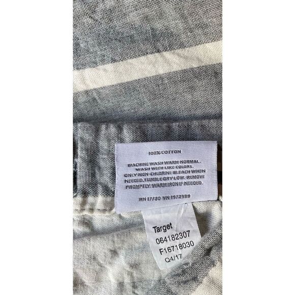 Threshold Blocked Striped Farmhouse Shower Curtain - Picture 2 of 7